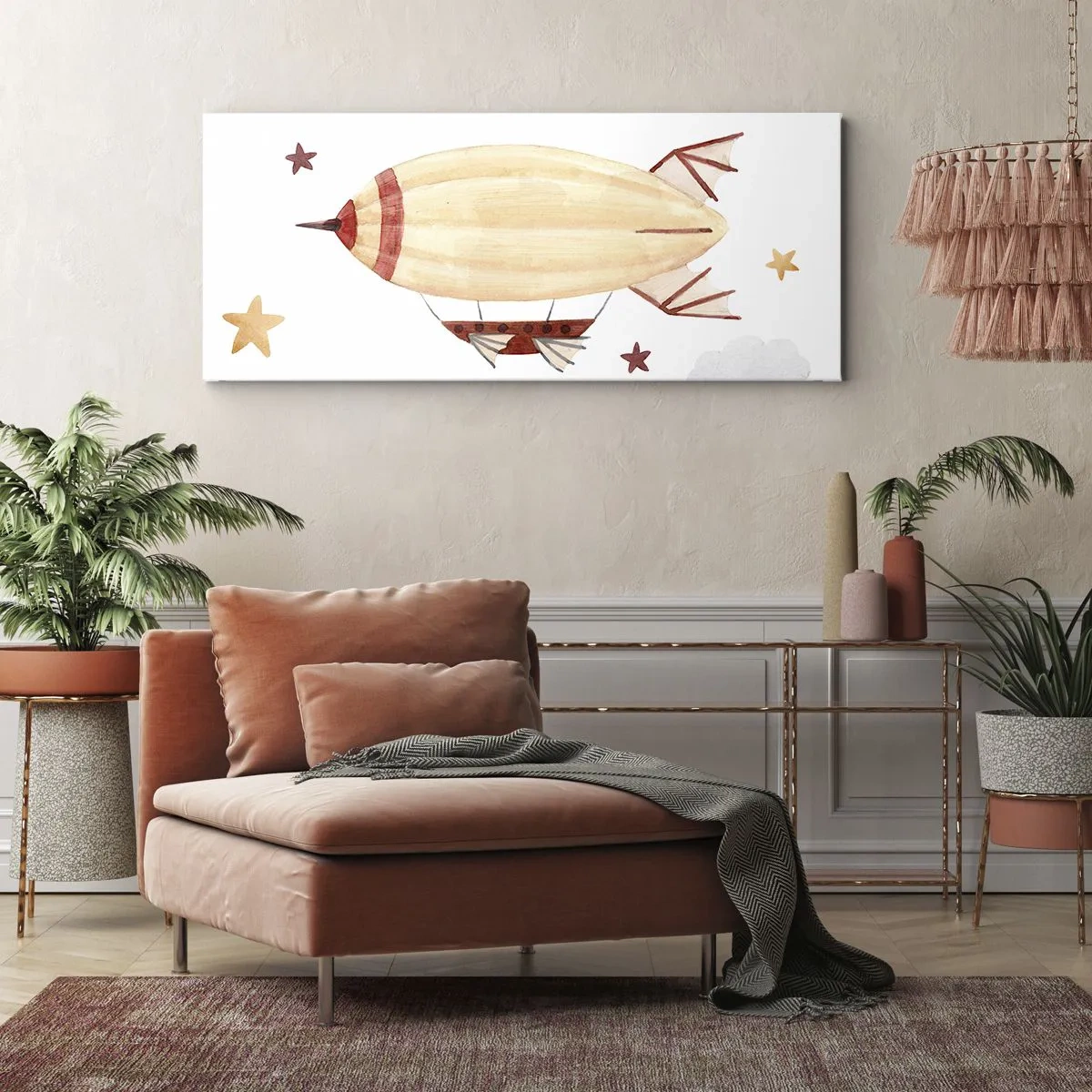 Obraz na płótnie - Powietrzny statek - 100x40 cm
