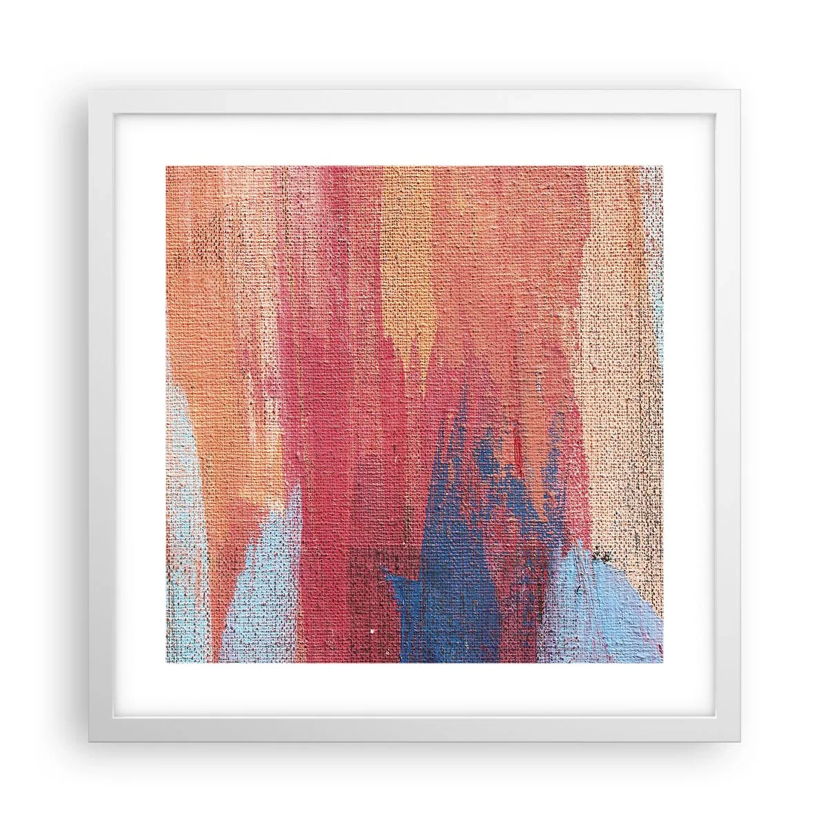 Plakat w białej ramie - Spłynąć tęczą - 40x40 cm