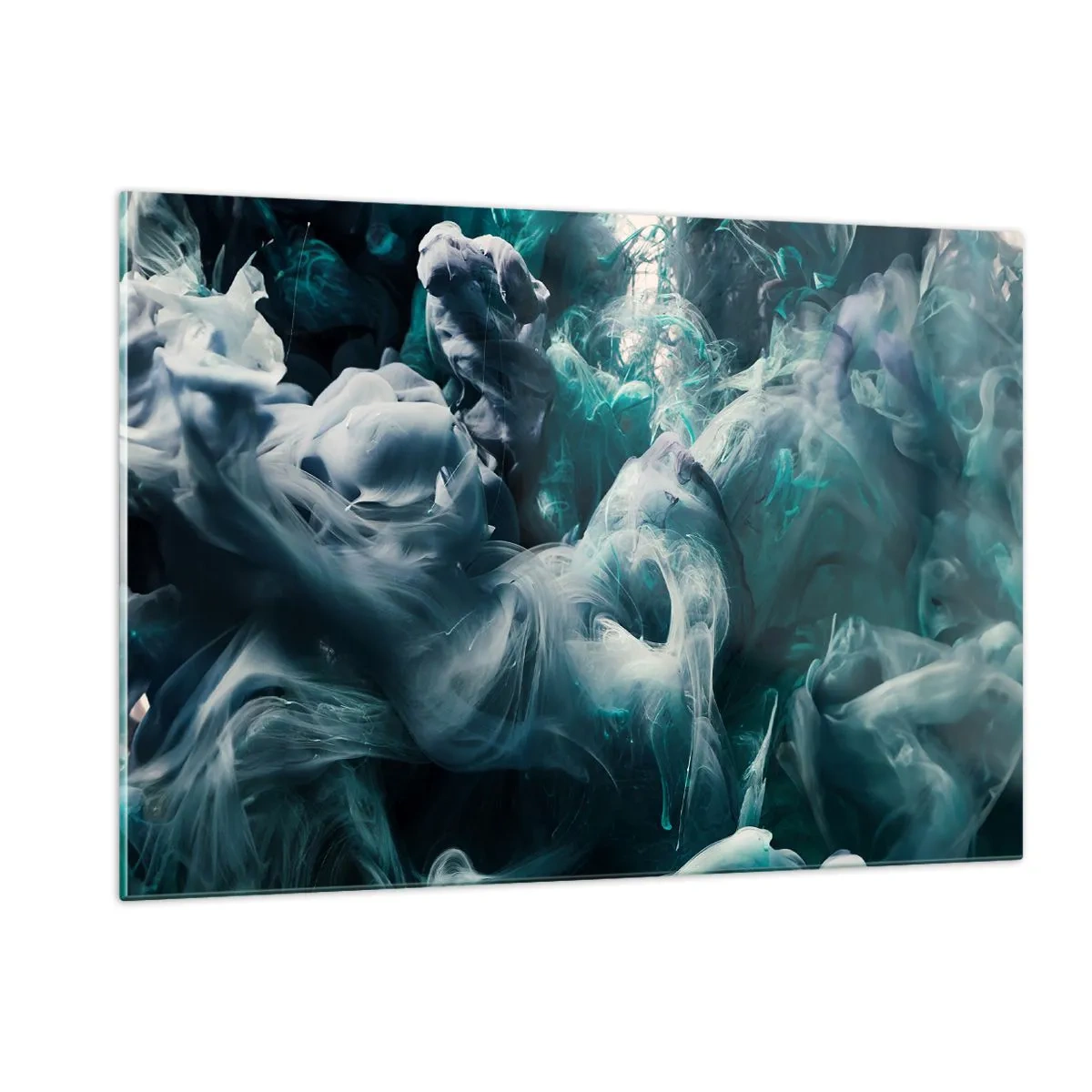 Obraz na szkle - Taniec farb w wodzie tworzący abstrakcyjne kształty - 120x80cm - Ruch koloru - Nowoczesna dekoracja ścienna do salonu, kuchni i sypialni ARTTOR