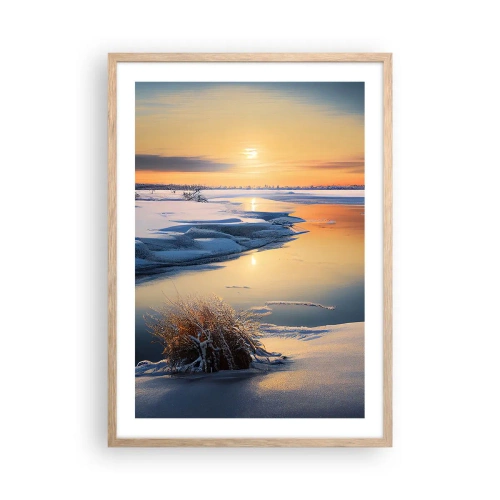 Plakat w ramie jasny dąb - Zimowy zachód słońca - 50x70 cm
