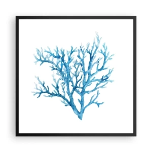 Plakat w czarnej ramie - Morski filigran - 60x60 cm