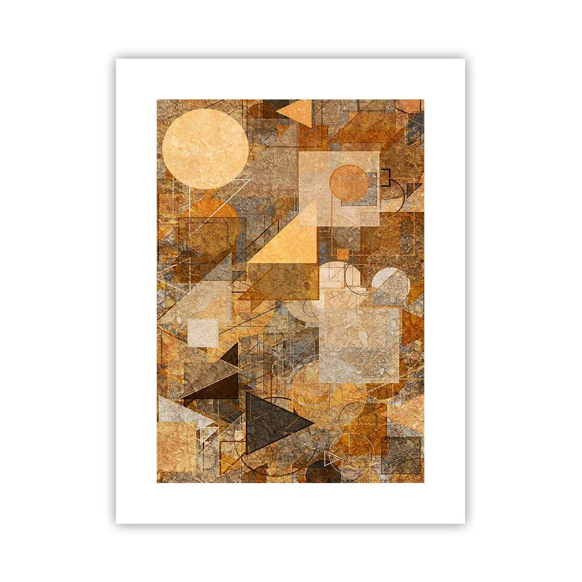 Plakat - Kubistyczne studium brązu - 30x40 cm