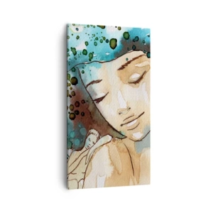 Obraz na płótnie - Lady in blue - 45x80 cm