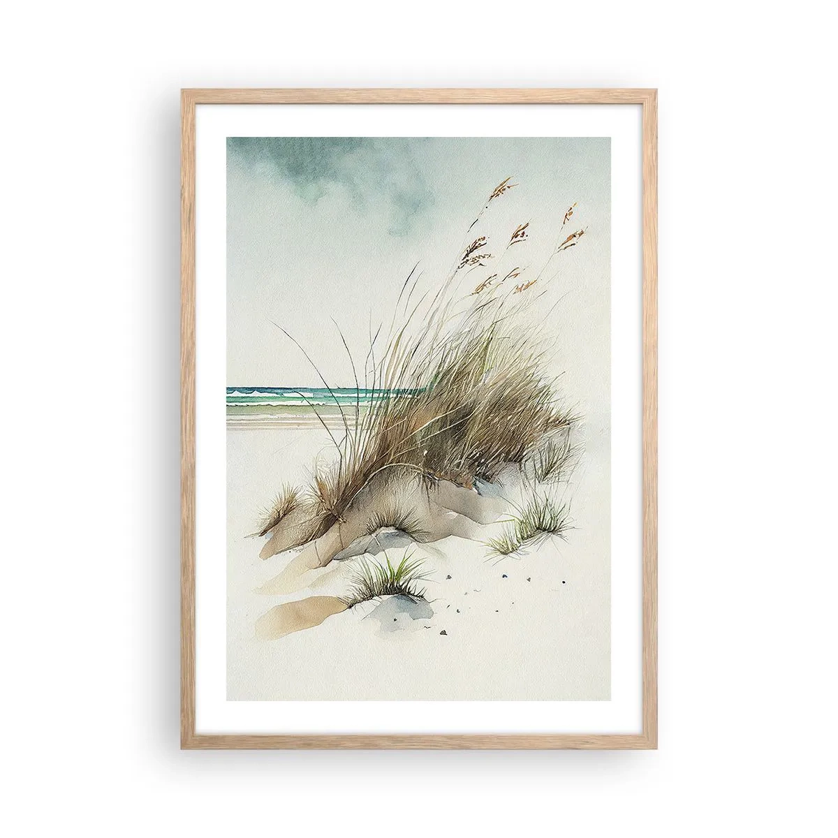 Plakat w ramie jasny dąb - Otulone piaskiem - 50x70 cm