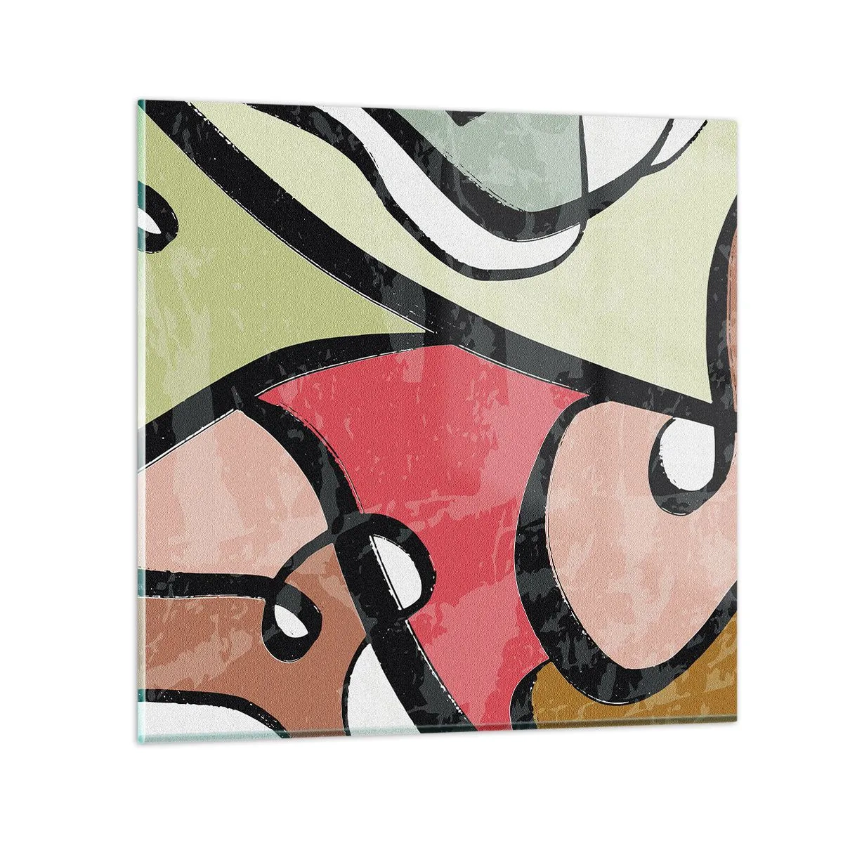 Obraz na szkle - Piruety wśród barw - 40x40 cm