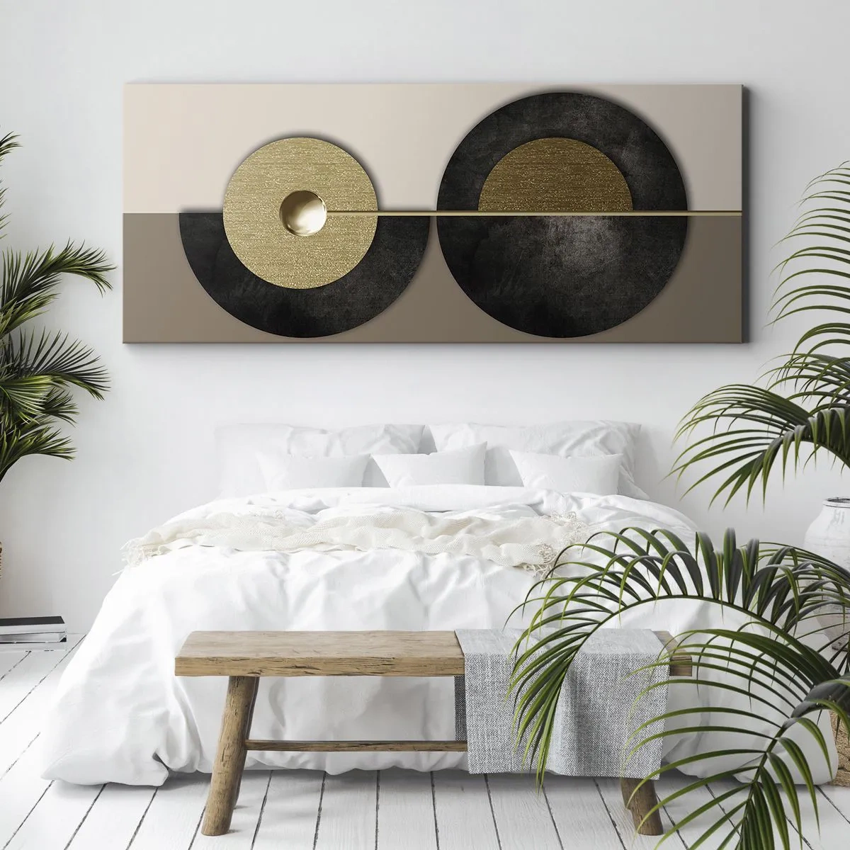 Obraz na płótnie - Wariacje wokół koła - 90x30 cm