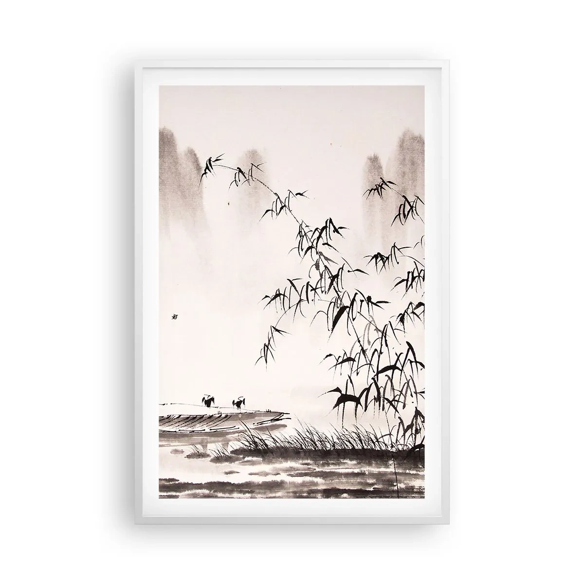 Plakat w białej ramie - Cisza ryżowych pól - 61x91 cm