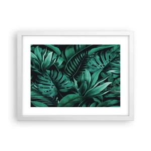 Plakat w białej ramie - Głębia tropikalnej zieleni - 40x30 cm