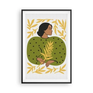 Plakat w czarnej ramie - Hawajska dziewczyna - 61x91 cm