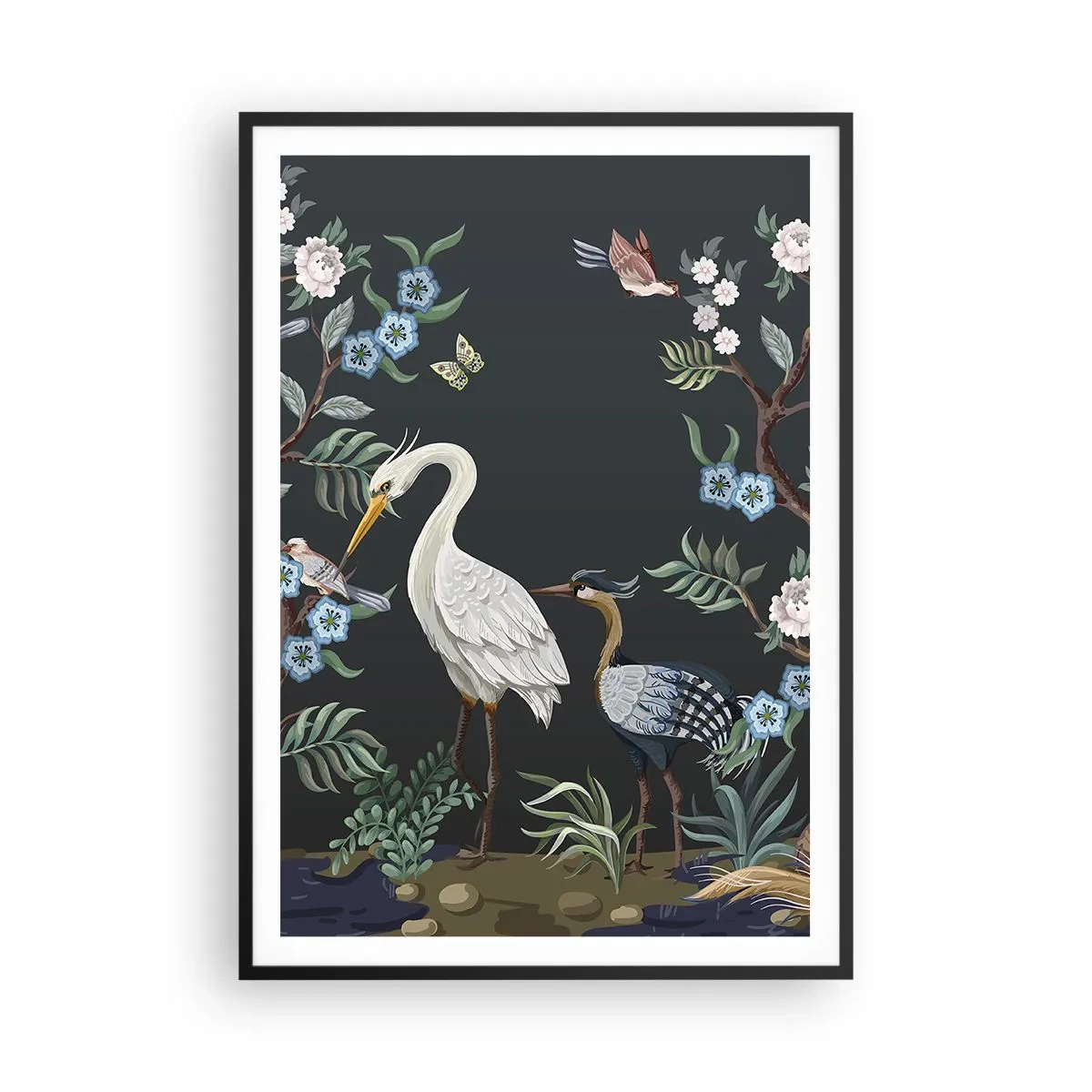 Plakat w czarnej ramie - Ptasia parada - 70x100 cm