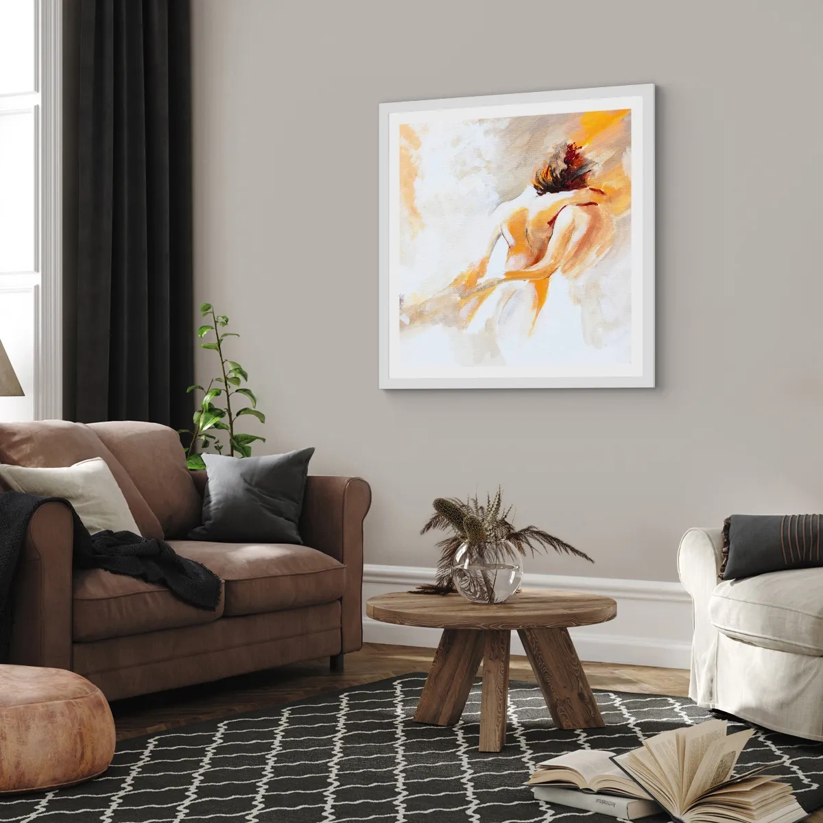 Plakat w białej ramie - W niebie bliskości - 30x30 cm