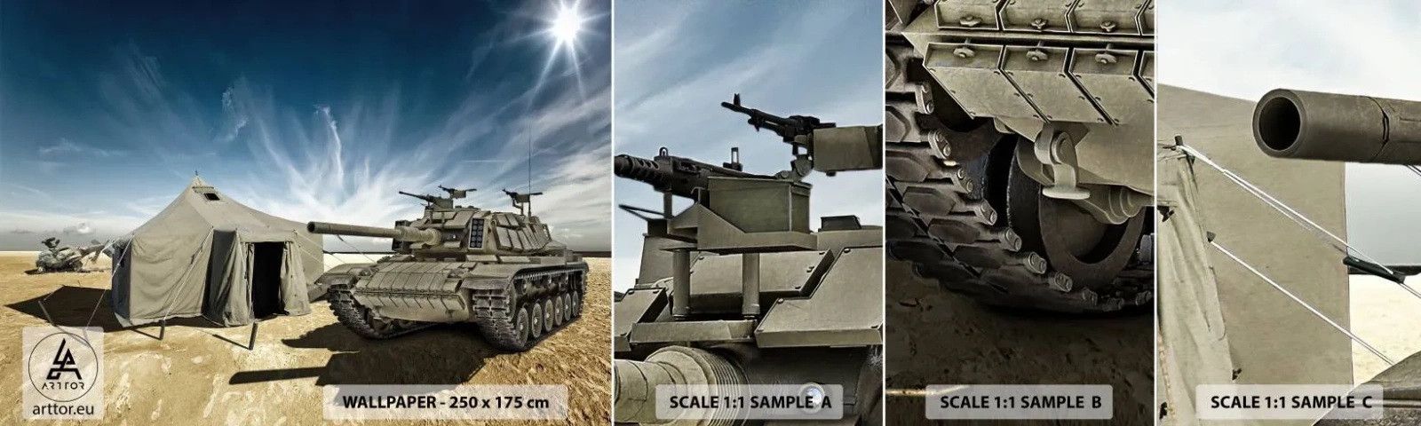 Fototapeta Próbka Samoprzylepna Deluxe Sticker - Militarny sen - Militaria, Wojsko, Czołg - 100x30 cm