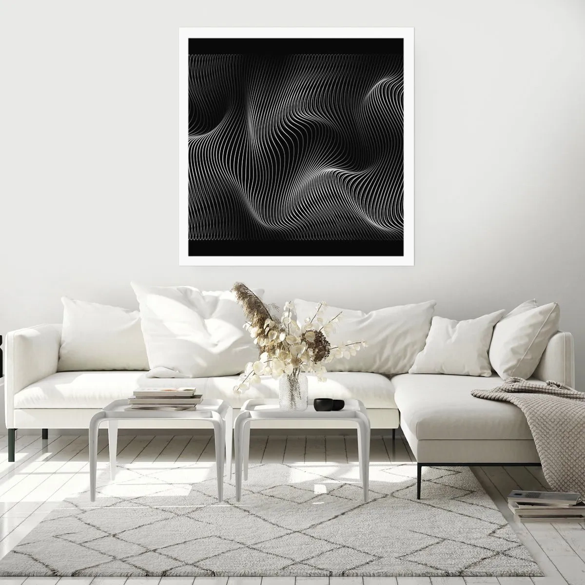 Plakat - Taniec światła w przestrzeni - 50x50 cm
