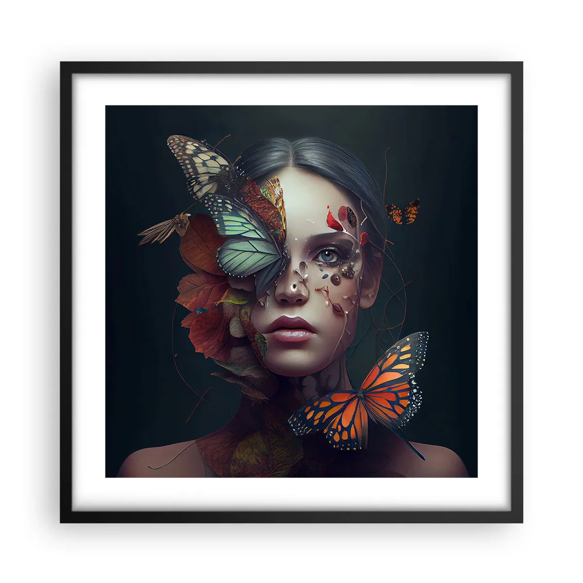 Plakat w czarnej ramie - Cudowna metamorfoza - 50x50 cm