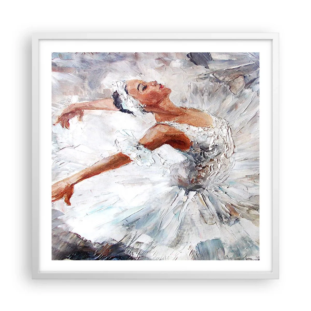 Plakat w białej ramie - Delikatna i lekka jak tiul - 60x60 cm