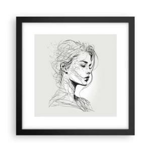 Plakat w czarnej ramie - Portret w zamyśleniu - 30x30 cm