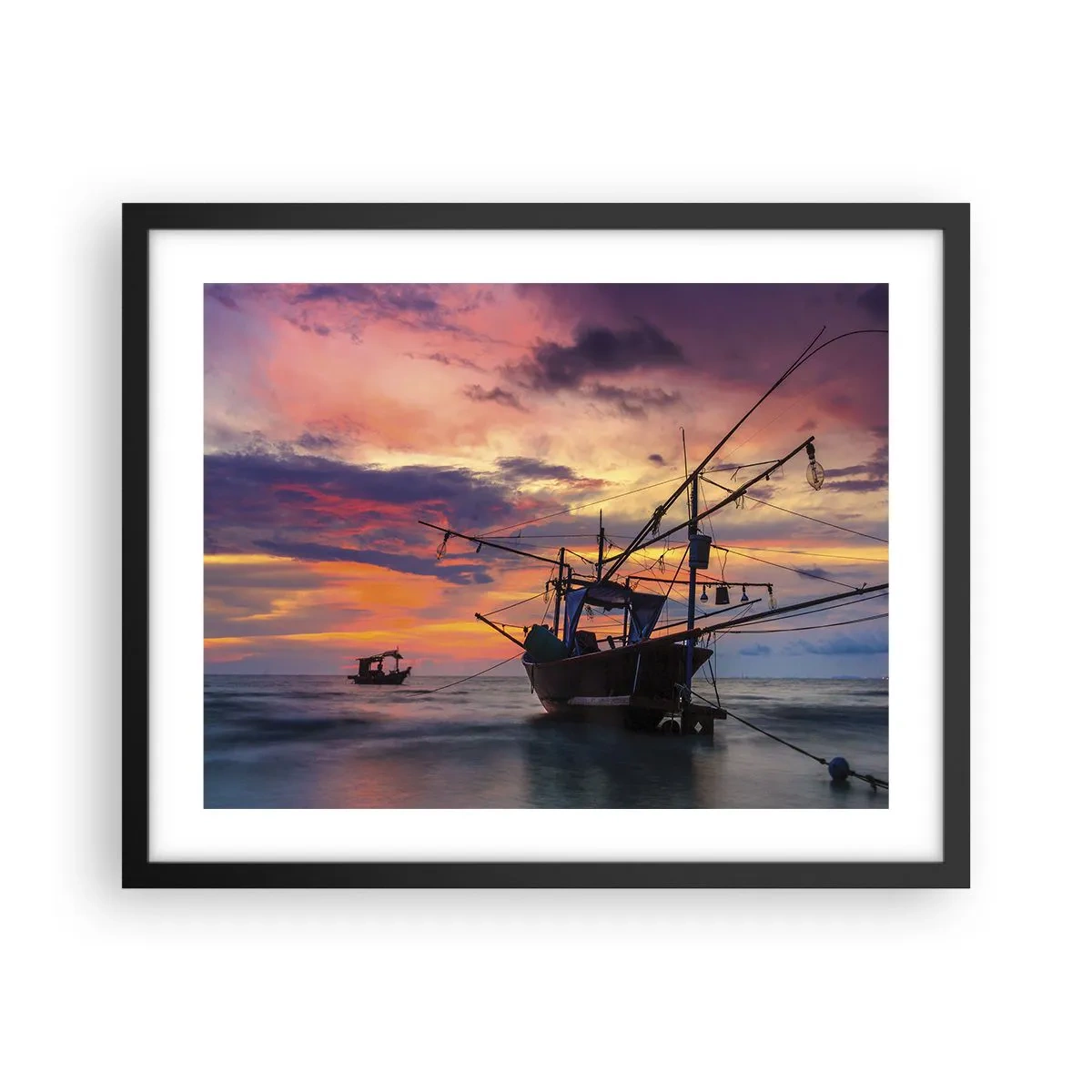 Plakat w czarnej ramie - Egzotyczny wieczór - 50x40 cm