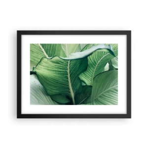 Plakat w czarnej ramie - Życie intensywnie zielone - 40x30 cm