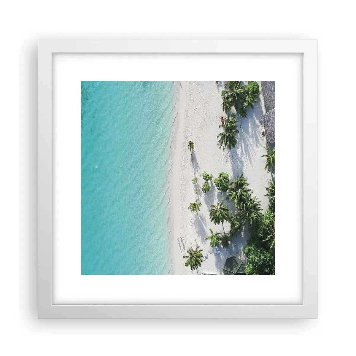 Plakat w białej ramie - Wakacje w raju - 30x30 cm