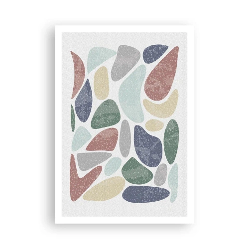 Plakat - Mozaika pudrowanych barw - 70x100 cm