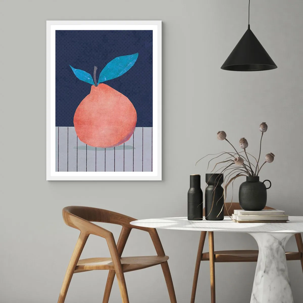 Plakat w białej ramie - Wypukłość i płaszczyzna - 70x100 cm