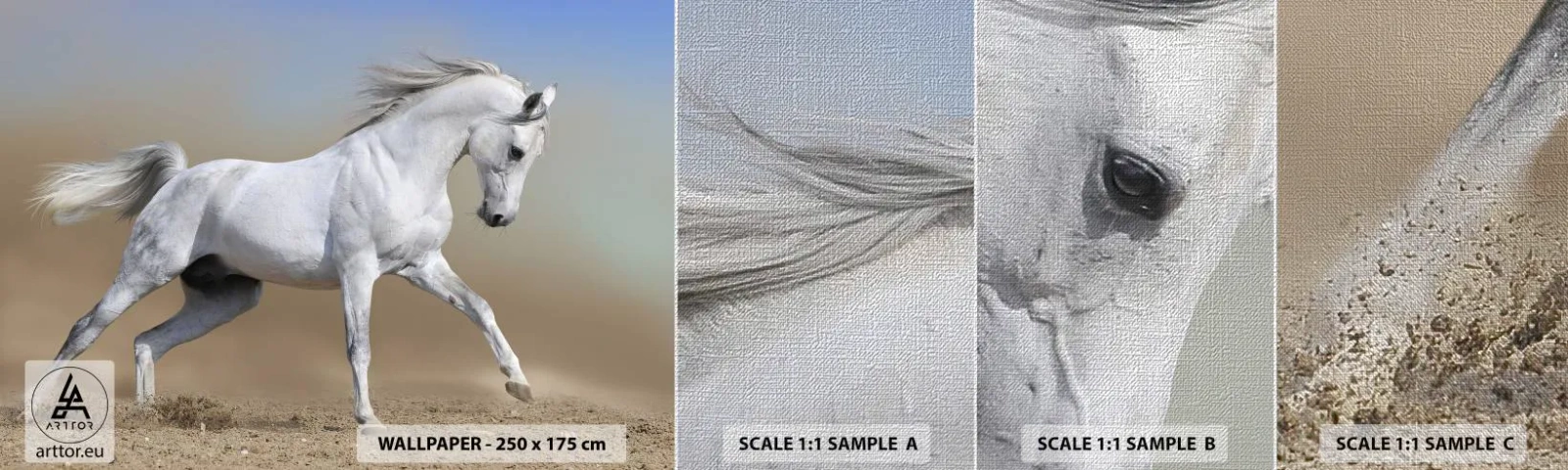 Fototapeta Próbka Premium Canvas - Najpiękniejsza arabska baśń - Koń, Zwierzęta, Galop - 100x30 cm