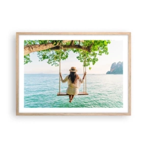 Plakat w ramie jasny dąb - Życie jest piękne - 70x50 cm