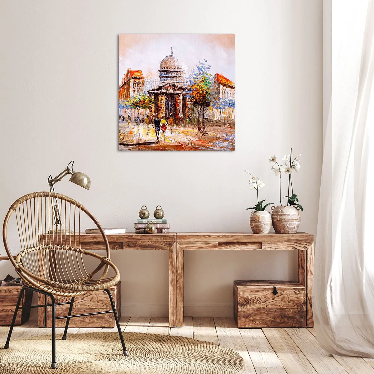 Obraz na płótnie - Paryski spacer - 40x40 cm