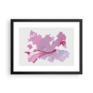 Plakat w czarnej ramie - Mapa różowego świata - 40x30 cm