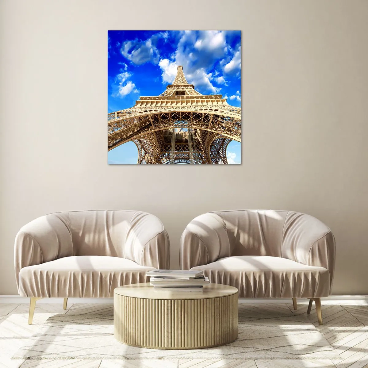 Obraz na szkle - Sięgając nieba i chmur - 50x50 cm