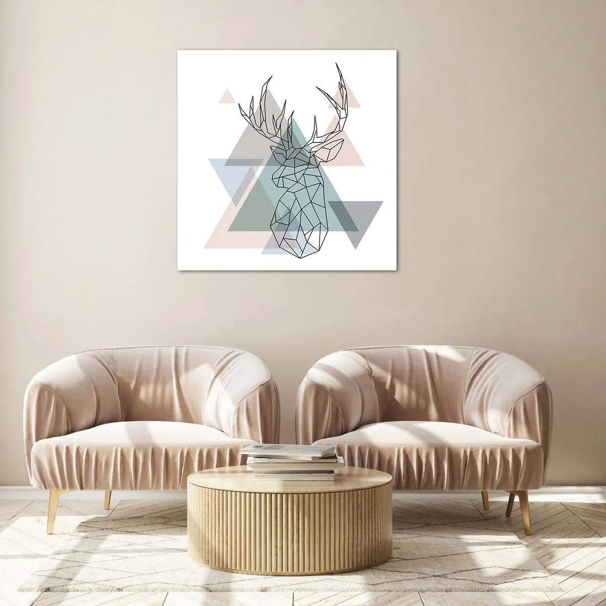 Obraz na szkle - W geometrycznym lesie - 50x50 cm