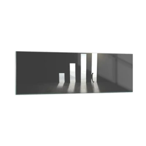 Obraz na szkle - Symboliczny wzrost w postaci przejść oświetlonych światłem - 160x50cm - Sukces – impresja - Nowoczesna dekoracja ścienna do salonu i sypialni ARTTOR