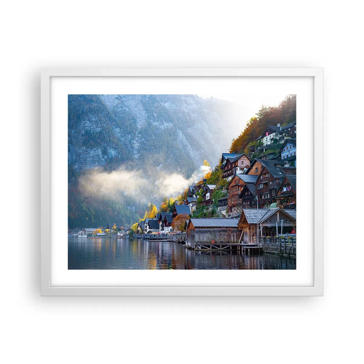 Plakat w białej ramie - Alpejskie klimaty - 50x40 cm