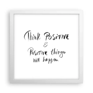 Plakat w białej ramie - Jak żyć? - 30x30 cm