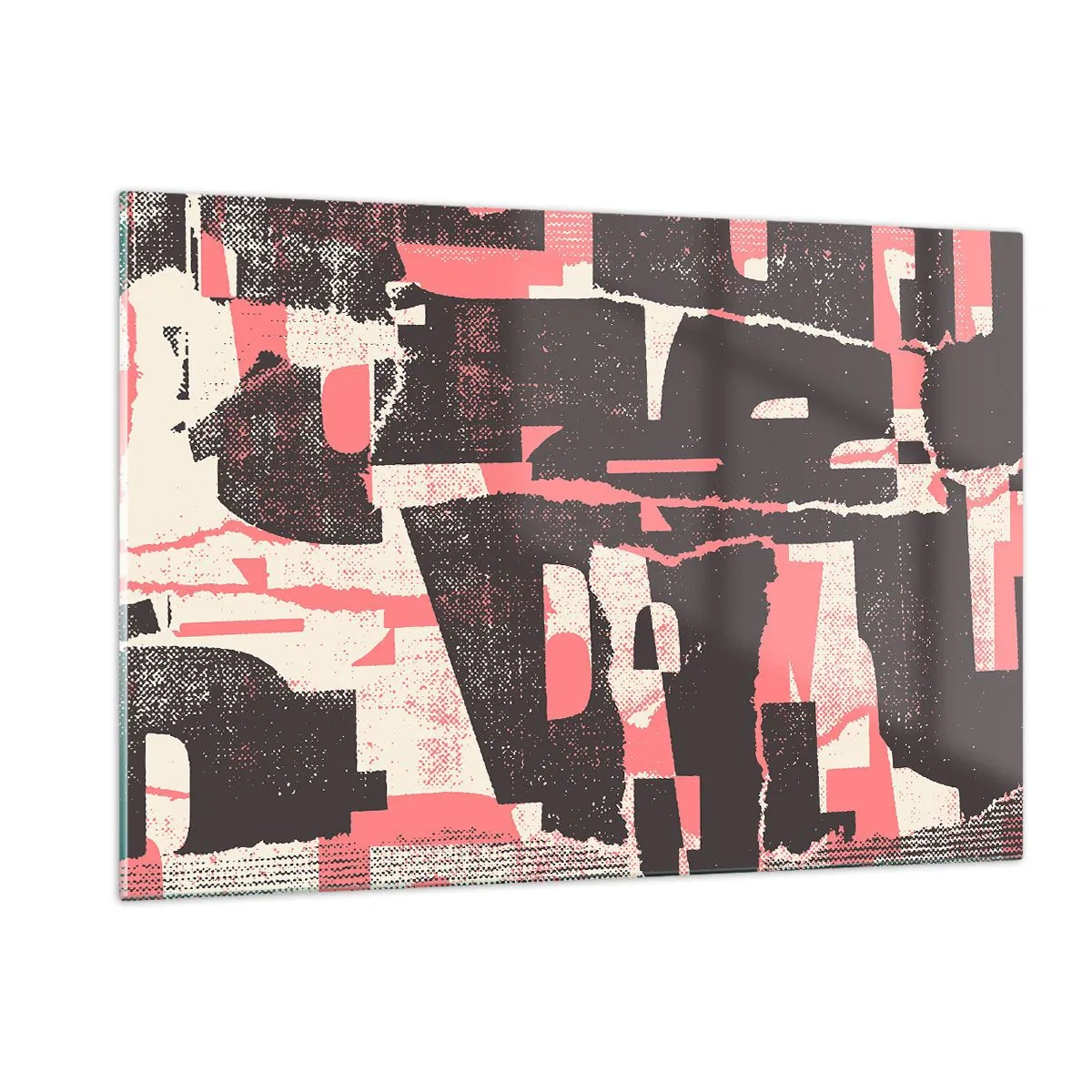 Obraz na szkle - Nowoczesna abstrakcja w czerni, czerwieni i beżu - 120x80cm - Cały ten zgiełk - Nowoczesna dekoracja ścienna do salonu, kuchni i sypialni ARTTOR