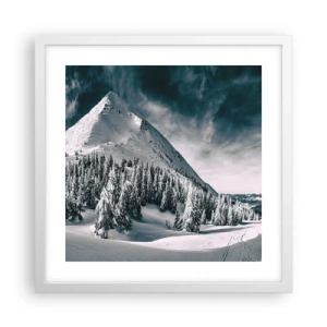 Plakat w białej ramie - Kraina śniegu i lodu - 40x40 cm