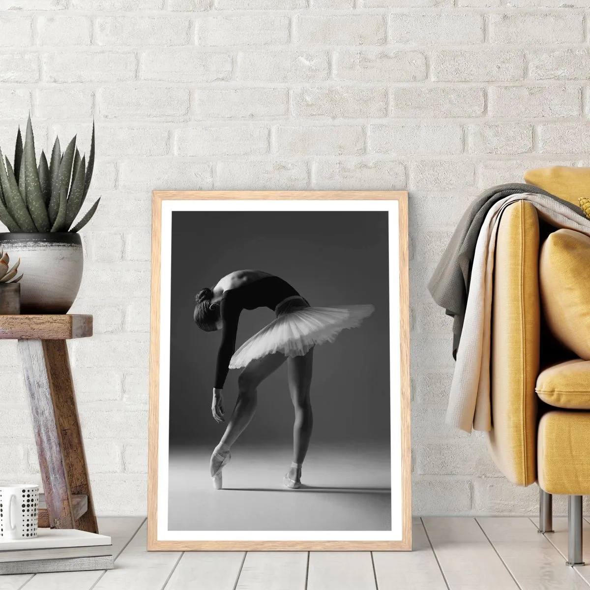 Plakat w ramie jasny dąb - Bella balerina - 30x40 cm