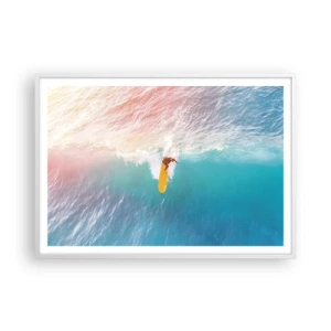 Plakat w białej ramie - Oceaniczny jeździec - 100x70 cm