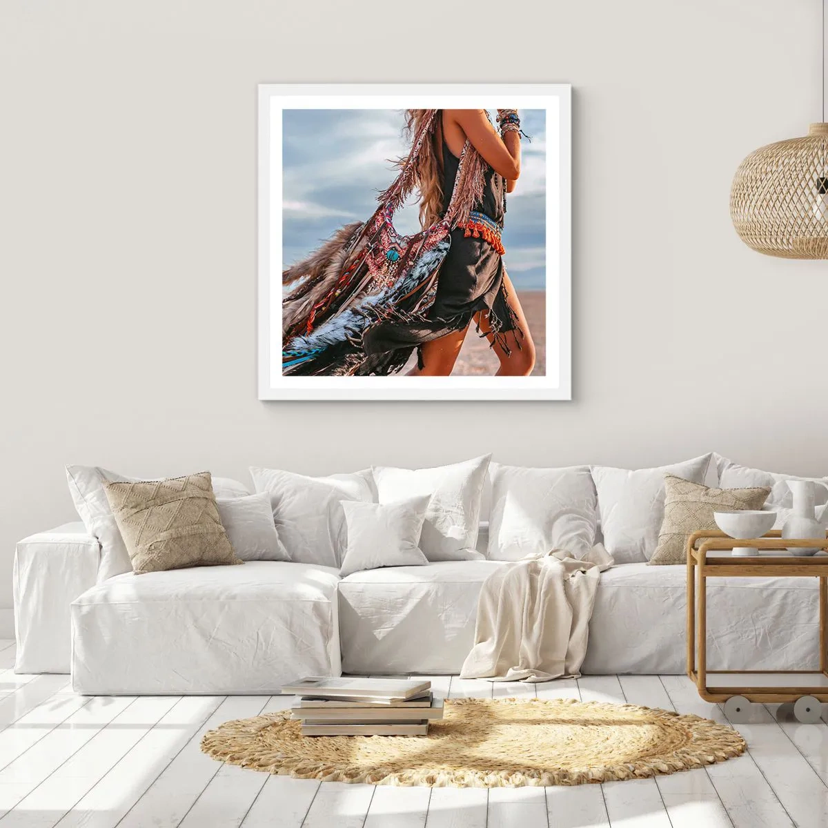 Plakat w białej ramie - Dziewczyna szamana - 30x30 cm