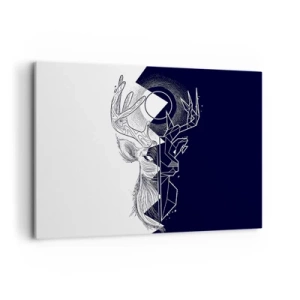 Obraz na płótnie - Geometria i natura w symbolicznej kompozycji - 100x70cm - Walka i jedność przeciwieństw - Nowoczesna dekoracja ścienna do salonu, kuchni i sypialni ARTTOR