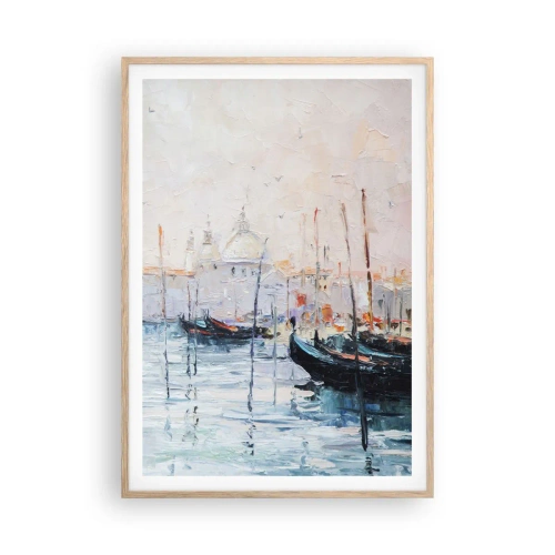 Plakat w ramie jasny dąb - Za wodą, za mgłą - 70x100 cm