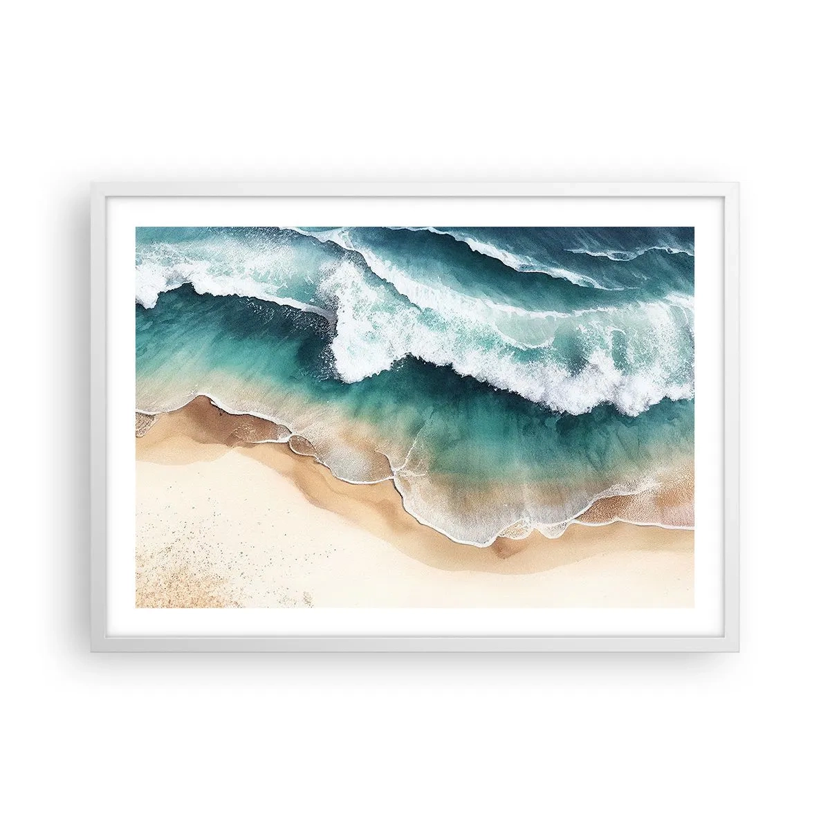 Plakat w białej ramie - Odwieczne spotkanie - 70x50 cm