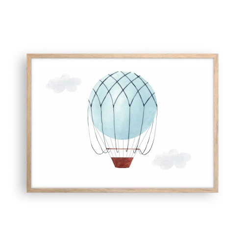 Plakat w ramie jasny dąb - Cały w chmurach - 70x50 cm