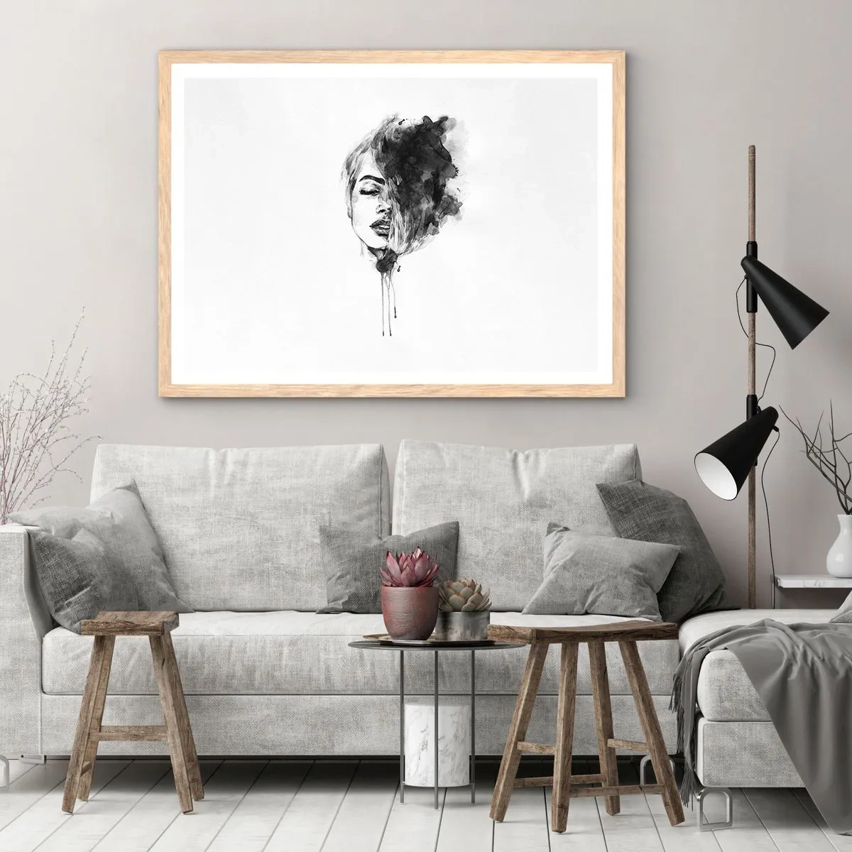 Plakat w ramie jasny dąb - O czym marzy dziewczyna - 40x30 cm