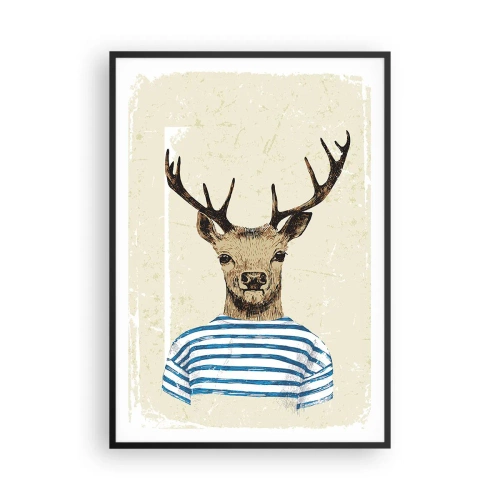 Plakat w czarnej ramie - Bo lubię koszulki w paski! - 70x100 cm