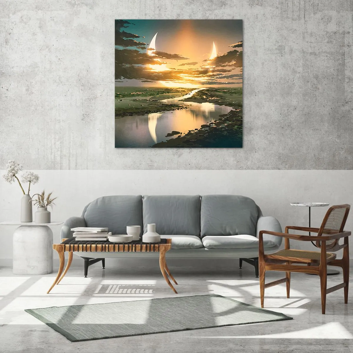 Obraz na szkle - Gdzieś w odległej galaktyce - 40x40 cm