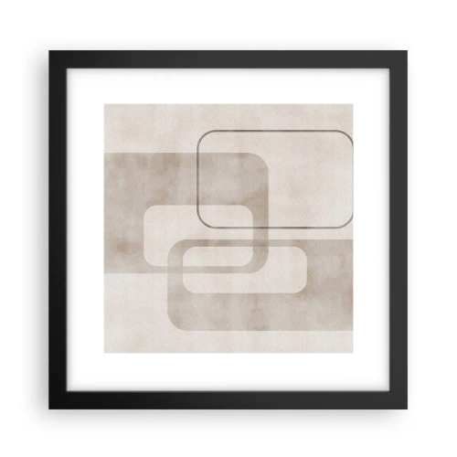 Plakat w czarnej ramie - Geometryczna fuga - 30x30 cm