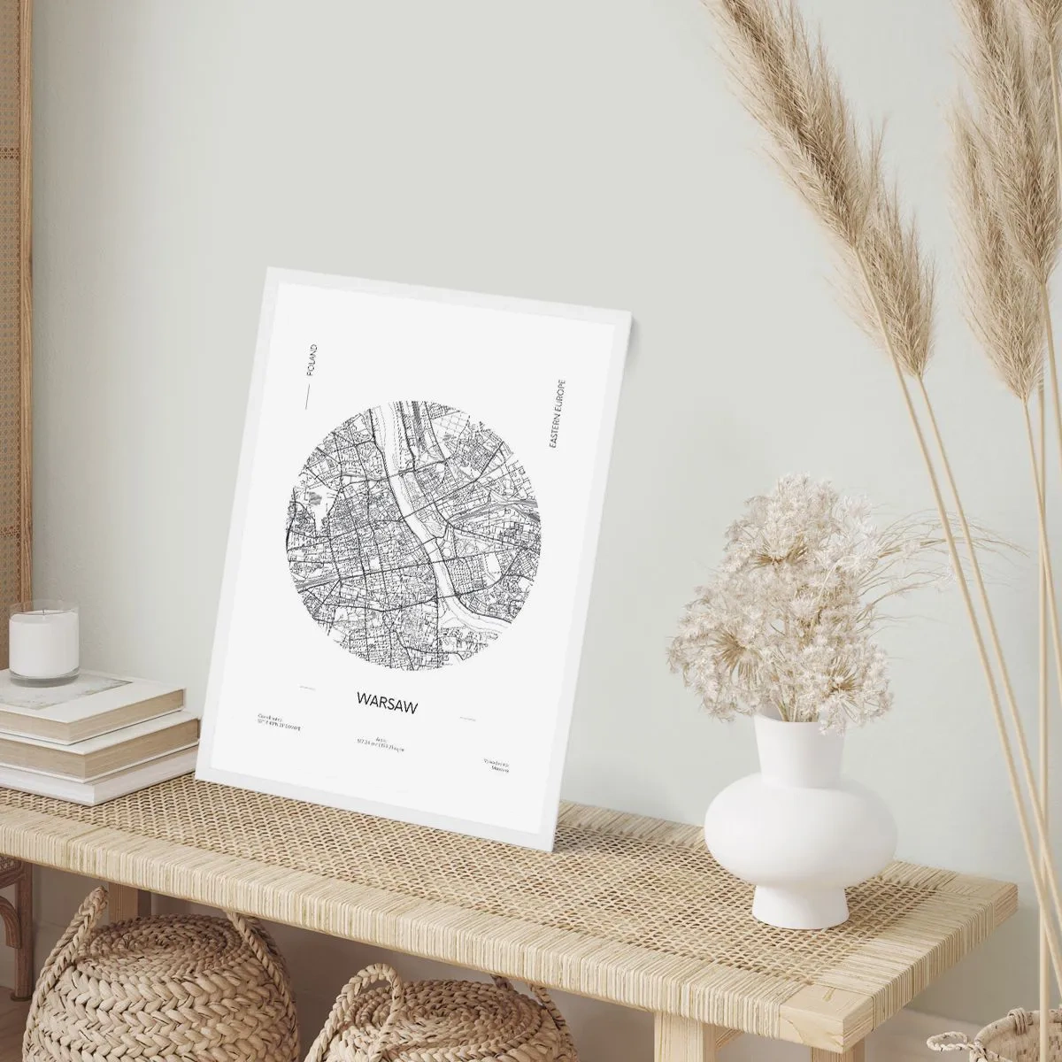 Plakat w białej ramie - Anatomia Warszawy - 30x40 cm