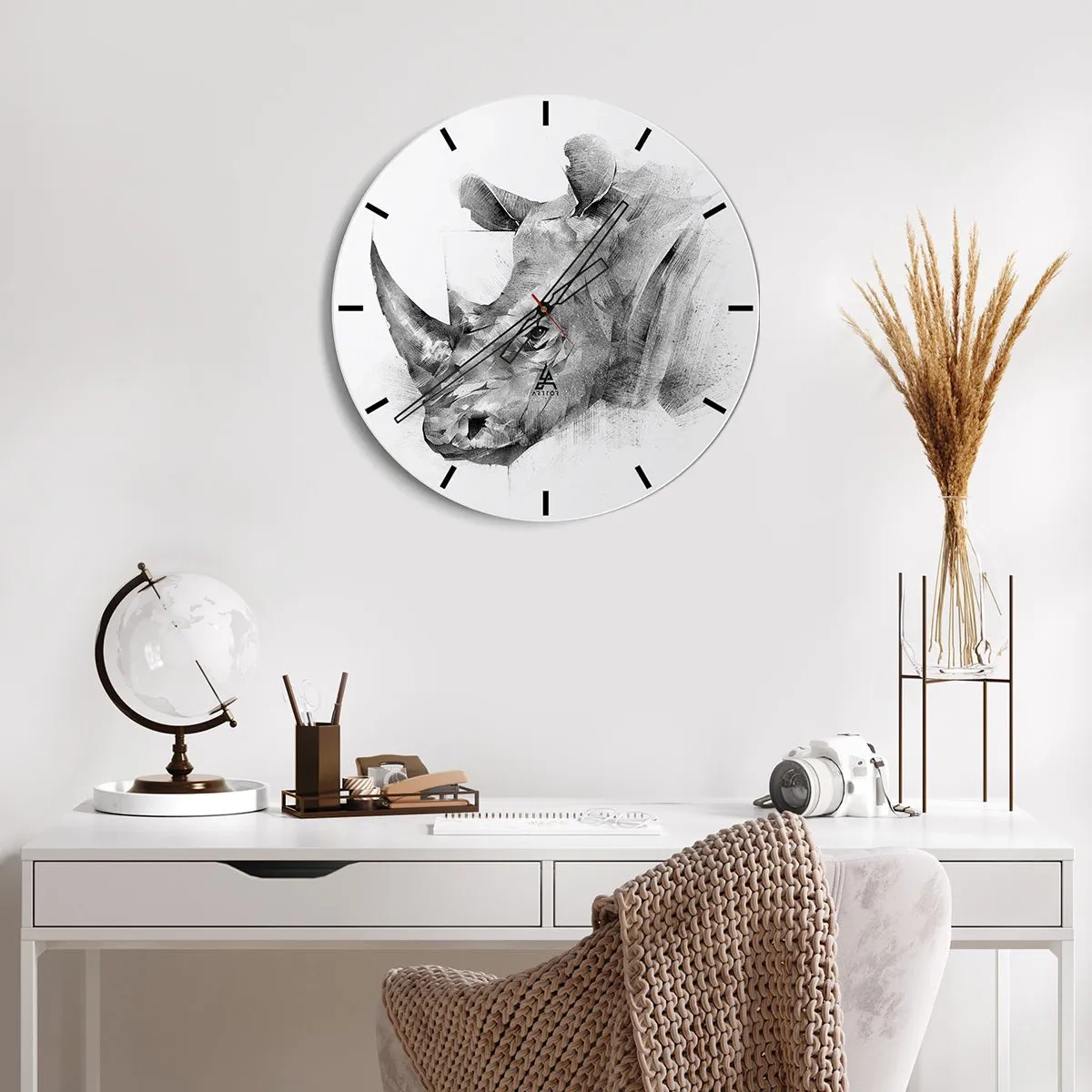 Zegar ścienny - Afrykański portret - 40x40 cm