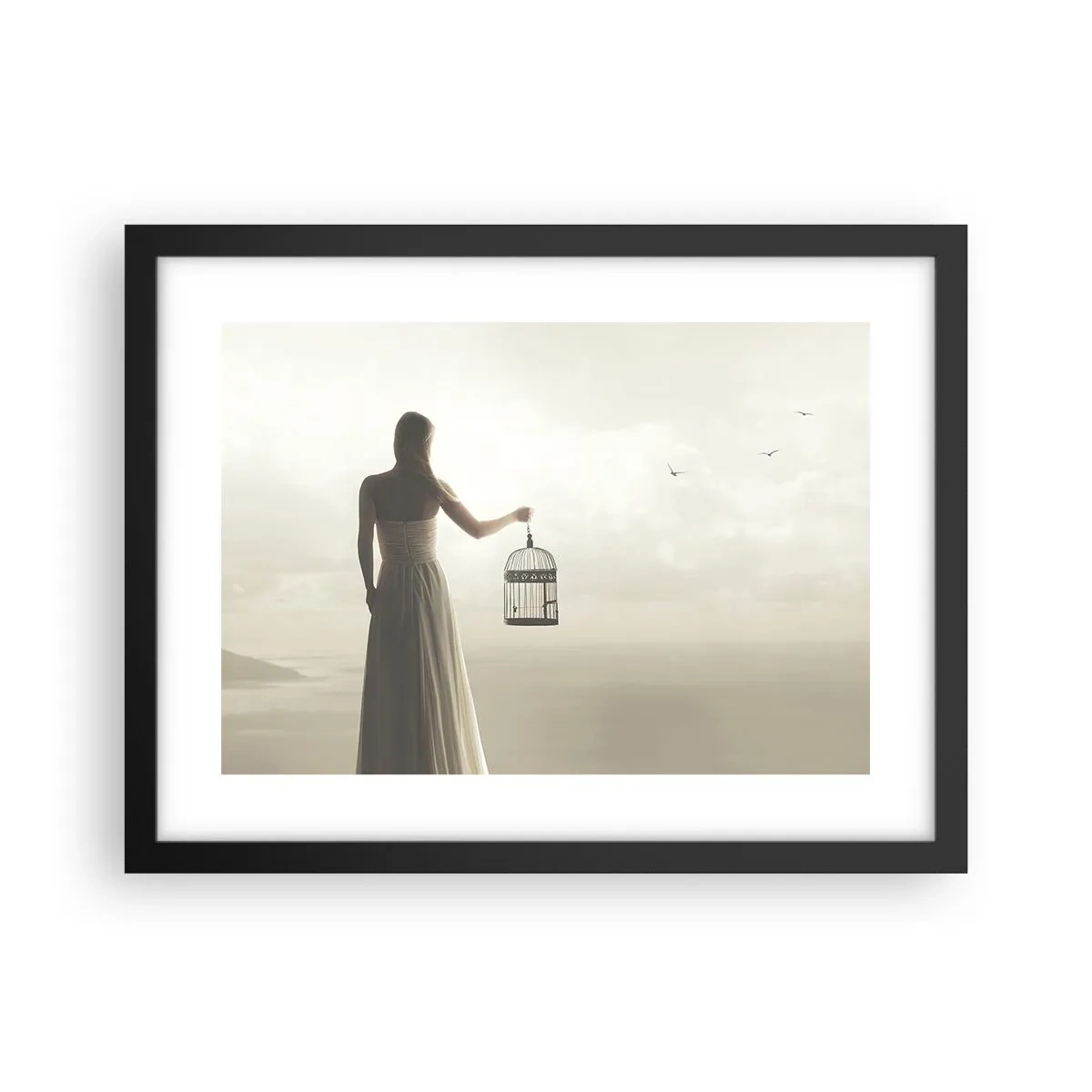 Plakat w czarnej ramie - Bądź wolna - 40x30 cm